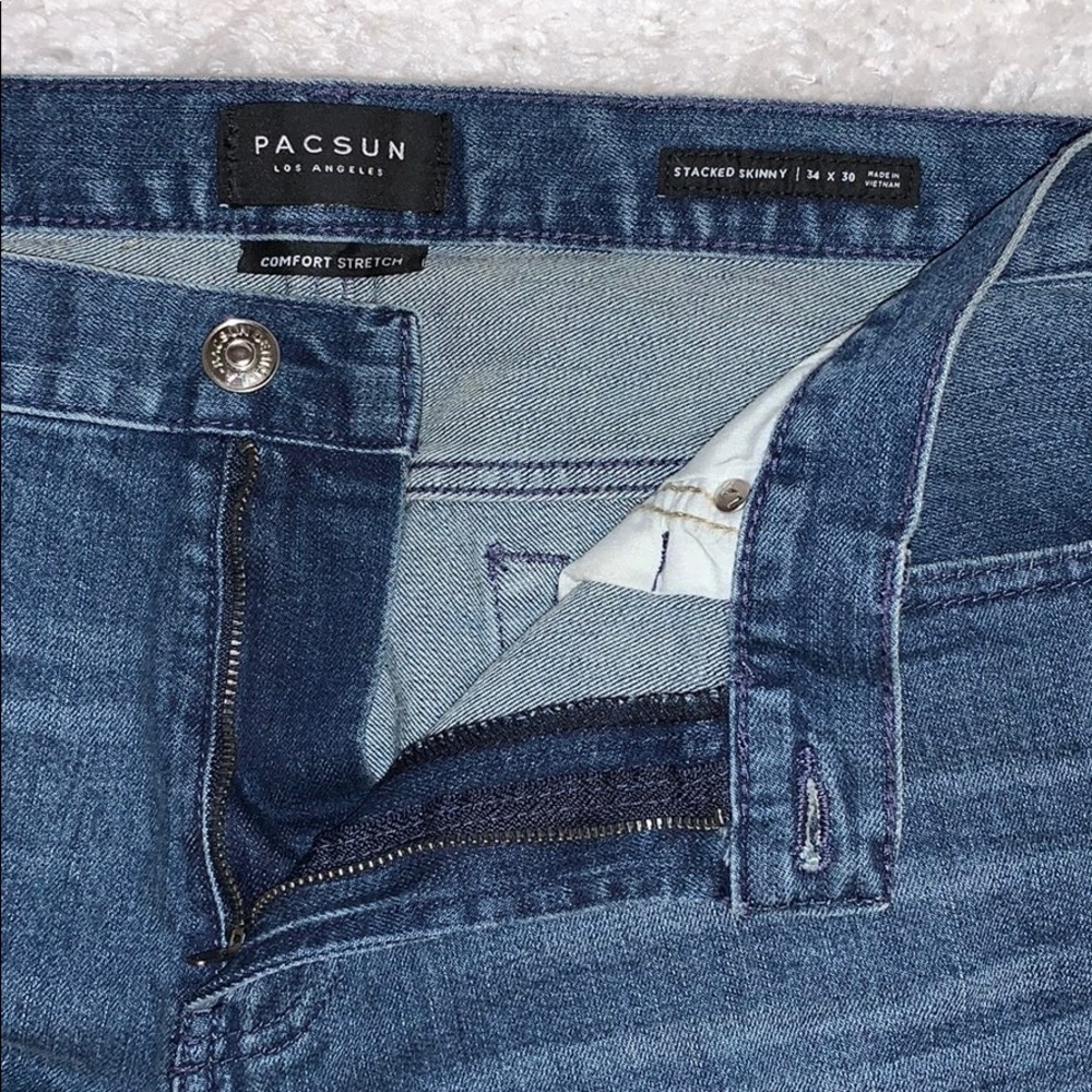 PacSun Dark Stacked Skinny Jeans w Comfort Stretch